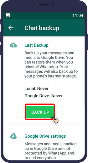 بکاپ گرفتن از واتس آپ در گوگل درایو